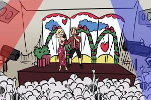 Helene Fischer und ihr Freund Florian Silbereisen - als Zeichentrickfiguren