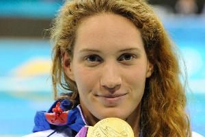 Camille Muffats größter Erfolg: Gold-Medaille über 400 Meter Freistil bei den Olympischen Spielen 2012 in London
