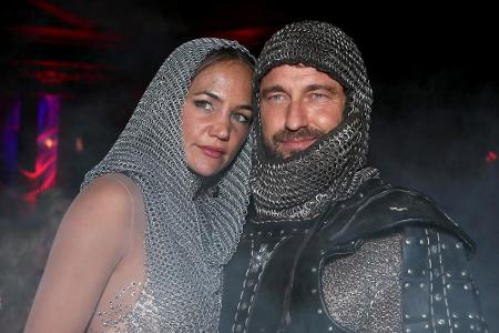 Wackere Rittersleut: Gerard Butler und Morgan Brown bei einer Halloween-Party in Hollywood