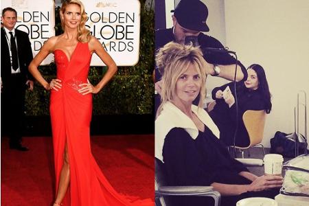 Heidi Klum glänzte auf dem roten Teppich der Golden Globes, am nächsten Morgen saß das Topmodel schon wieder beim Stylisten