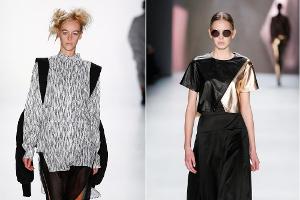 Odeur setzt auf Grau und transparente Stoffe, bei Glaw bekommt man metallische Elemente zu Gesicht