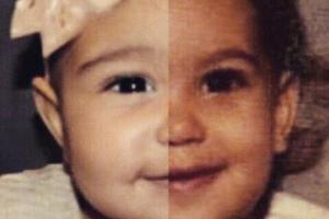 Kaum auseinanderzuhalten: North West (links) und Mama Kim Kardashian als Baby (rechts)