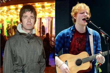 Noel Gallagher (l.) hat wohl etwas gegen die Musik von Ed Sheeran - trotzdem geht er nun auf ein Konzert von ihm