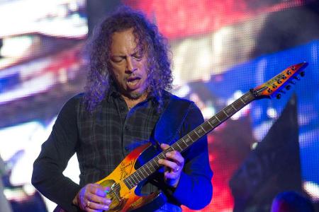 Metallica-Gitarrist Kirk Hammett auf dem Glastonbury Music Festival 2014 in England