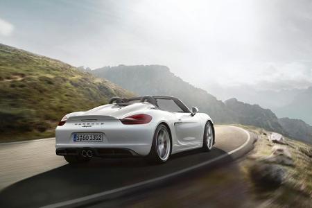 Typisch für den neuen Spyder sind die länglichen aerodynamischen Rundungen auf dem Heck