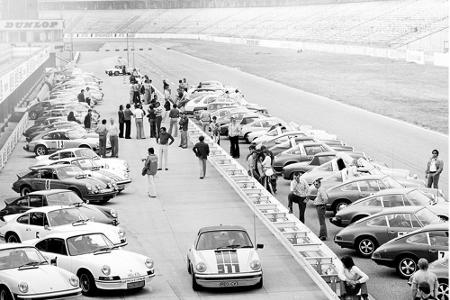Erster Porsche Fahr-Lehrgang 1974 auf dem Hockenheimring
