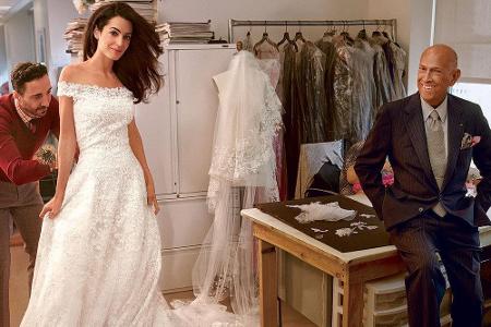 Wunderschön: Amal Alamuddin bei ihrer letzten Anprobe