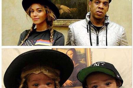 Und weil's so schön ist ein zweites Kostüm: Blue Ivy verkleidet als Mama und Papa