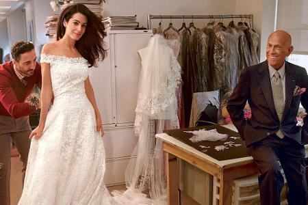 Amal Alamuddin bei ihrer letzten Anprobe vor der Hochzeit mit Star-Designer Oscar de la Renta