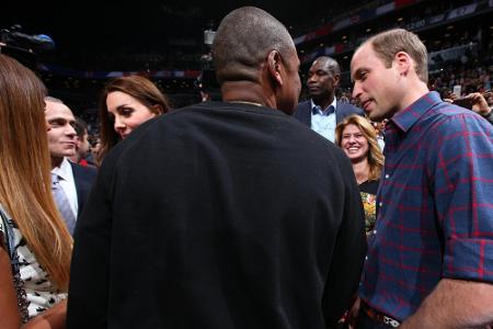 William (rechts) im Plausch mit Rapper Jay Z