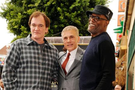Prominentes Trio: Quentin Tarantino (l.), Christoph Waltz und Samuel L. Jackson