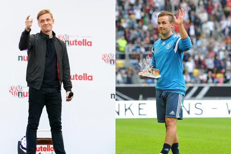 Spielen bald in einem Team: Matthias Schweighöfer (li.) und Mario Götze