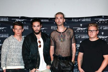 Tokio Hotel bei der Pressekonferenz zu ihrem neuen Album