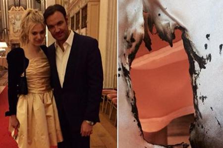 Larissa Marolts Kleid dürfte nicht mehr zu retten sein