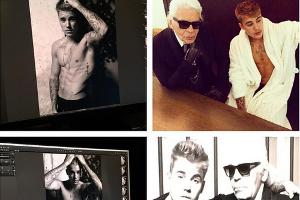 Mit einer Bild-Kollage deutet Justin Bieber eine Zusammenarbeit mit Karl Lagerfeld an