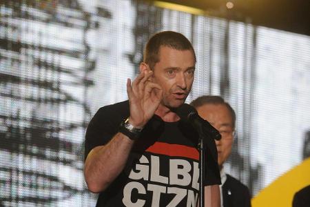 Hugh Jackman als Redner auf dem Global Citizen Festival im September in New York