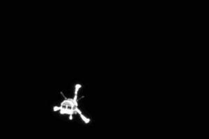 "Philea" auf großem Flug, kurz nach Trennung von Sonde Rosetta