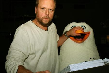 Wenn Smudo arbeitet, muss auch Pinguin Skipper mal den Schnabel halten