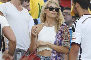 Lena Gercke fieberte während des Viertelfinals