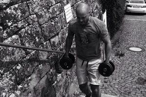 Christian Tews gibt beim Training alles