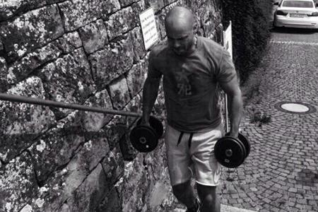 Christian Tews gibt beim Training alles