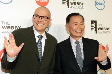 George Takei mit Ehemann Brad auf den Webby Awards im Mai 2014