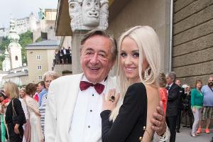 Richard Lugner und "Spatzi" bei den Salzburger Festspielen 2014