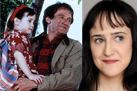 Robin Williams mit Mara Wilson auf dem Arm (Filmszene, 1993) - Mara Wilson bei einer Preisverleihung 2010 in New York