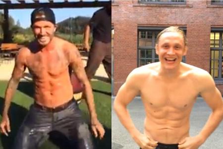 David Beckham (li.) und Matthias Schweighöfer - wer liegt vorn?