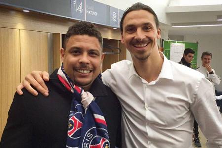 Ronaldo (l.) stattete Zlatan Ibrahimovic einen Besuch ab
