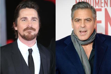 Chrisitan Bale (l.) ist von George Clooneys (r.) Paparazzi-Kritik gelangweilt