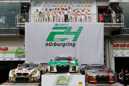 Audi R8 LMS (#29) - BMW M6 GT3 (#98) - Audi R8 LMS (#9) - 24h-Rennen Nürburgring 2017 - Nordschleife - Sonntag - 28.5.2017