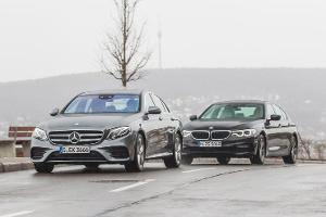 BMW 540i xDrive, Mercedes E 400 4Matic, Frontansicht