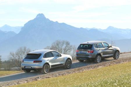 BMW X3 xDrive 28i, Porsche Macan, Heckansicht