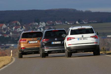 Kia Sorento 2.2 CRDi 4WD, Skoda Kodiaq 2.0 TDI 4x4, VW Tiguan 2.0 TDI 4Motion