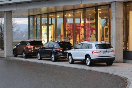 Kia Sorento 2.2 CRDi 4WD, Skoda Kodiaq 2.0 TDI 4x4, VW Tiguan 2.0 TDI 4Motion