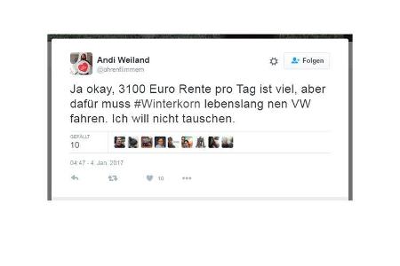 Reaktionen auf die Rente von Martin Winterkorn im Internet
