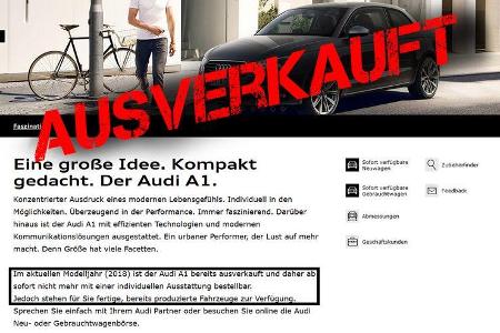Der aktuelle Audi A1 ist nicht mehr bestellbar. Im Herbst kommt der Nachfolger, der nicht mehr in Brüssel, sondern im spanis...