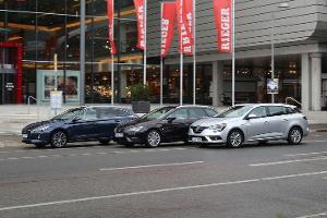 Hyundai i30 Kombi 1.4 T-GDI, Renault Mégane Grandtour Tce 130, Seat Leon ST 1.4 TSI ACT, Außenansicht