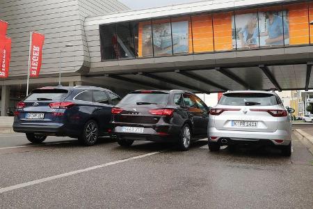 Hyundai i30 Kombi 1.4 T-GDI, Renault Mégane Grandtour Tce 130, Seat Leon ST 1.4 TSI ACT, Heck