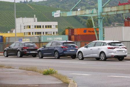 Hyundai i30 Kombi 1.4 T-GDI, Renault Mégane Grandtour Tce 130, Seat Leon ST 1.4 TSI ACT, Außenansicht