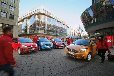 Ford Ka+ 1.2, Hyundai i10 1.2, Opel Karl 1.0, VW Up 1.0 TSI