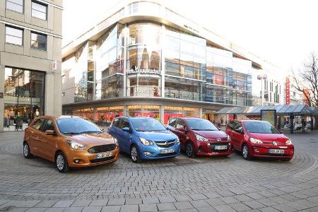 Ford Ka+ 1.2, Hyundai i10 1.2, Opel Karl 1.0, VW Up 1.0 TSI