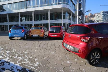 Ford Ka+ 1.2, Hyundai i10 1.2, Opel Karl 1.0, VW Up 1.0 TSI