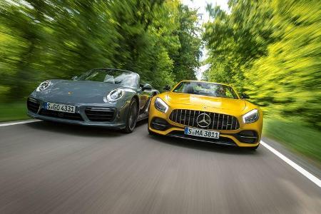 Mercedes-AMG GT C Roadster - Porsche 911 Turbo Cabrio - Sportwagen - Test