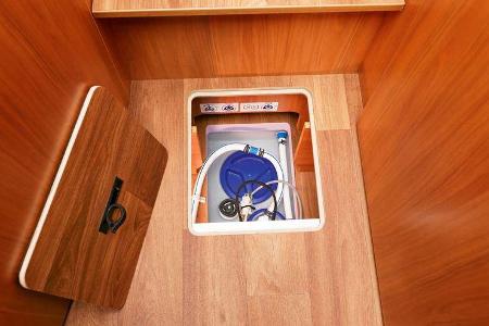 Ablassventil gut erreichbar beim Hymer Exsis-t