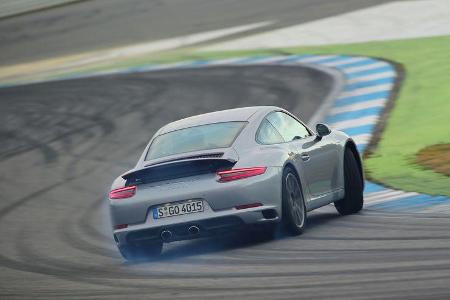 Porsche 911 Carrera S, Heckansicht, Driften