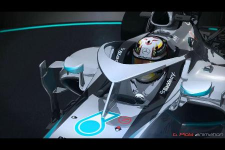 Mercedes - Cockpit-Protection - Piola-Animation - Formel 1 2015