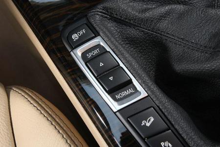BMW X3 20d, Mittelkonsole, Fahrwerkseinstellungen
