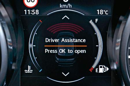 Range Rover Evoque eD4 2WD, Anzeige, Assistenzsysteme